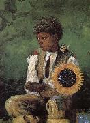 Winslow Homer Dedicated to the teacher s sunflower Germany oil painting artist